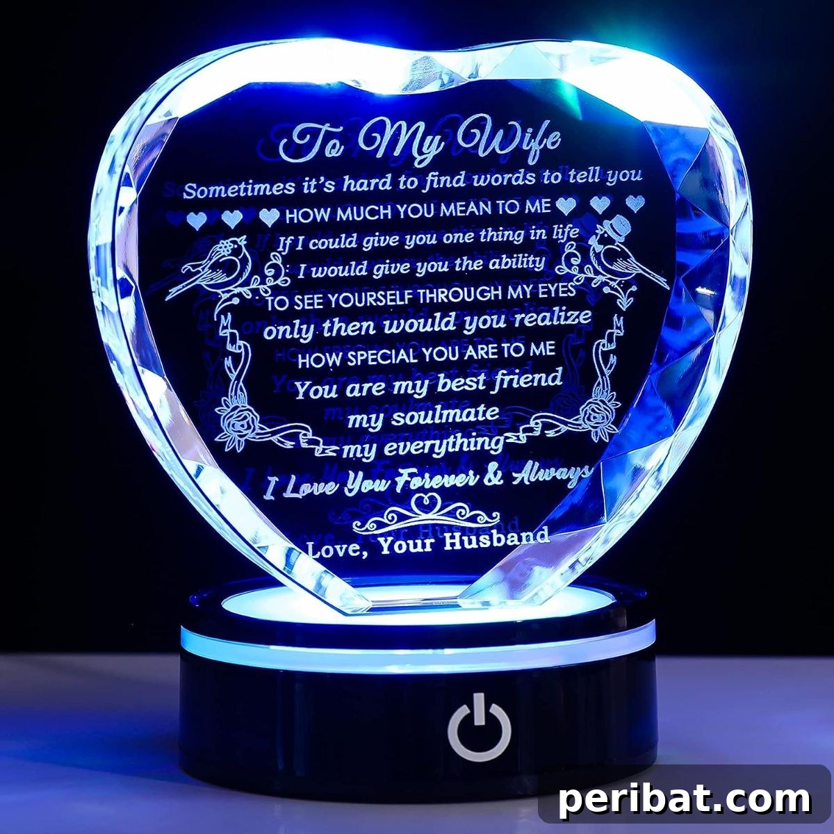 41 Loving Handmade Gifts for Your Wife 42 Crystal Keepsakes With Colorful LED Light for Her Space