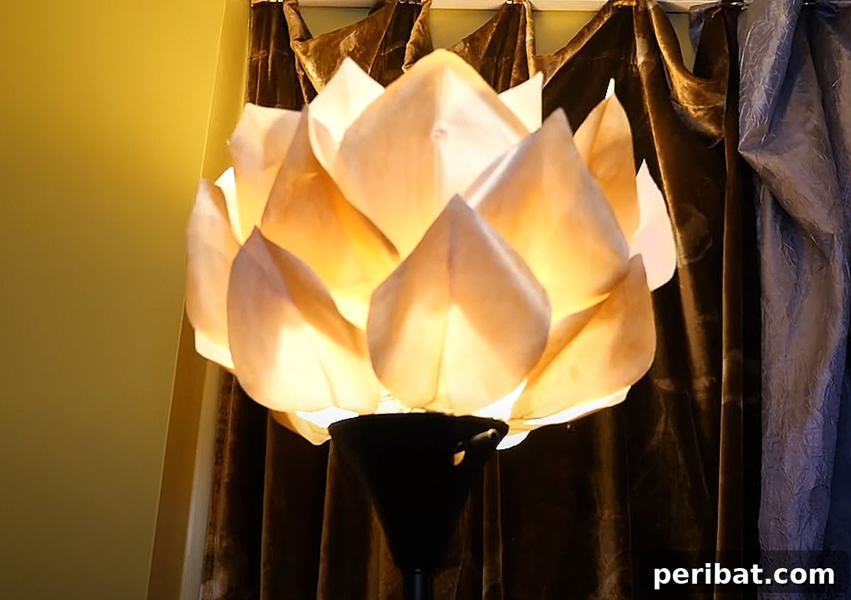 lotus flower paper lampshade