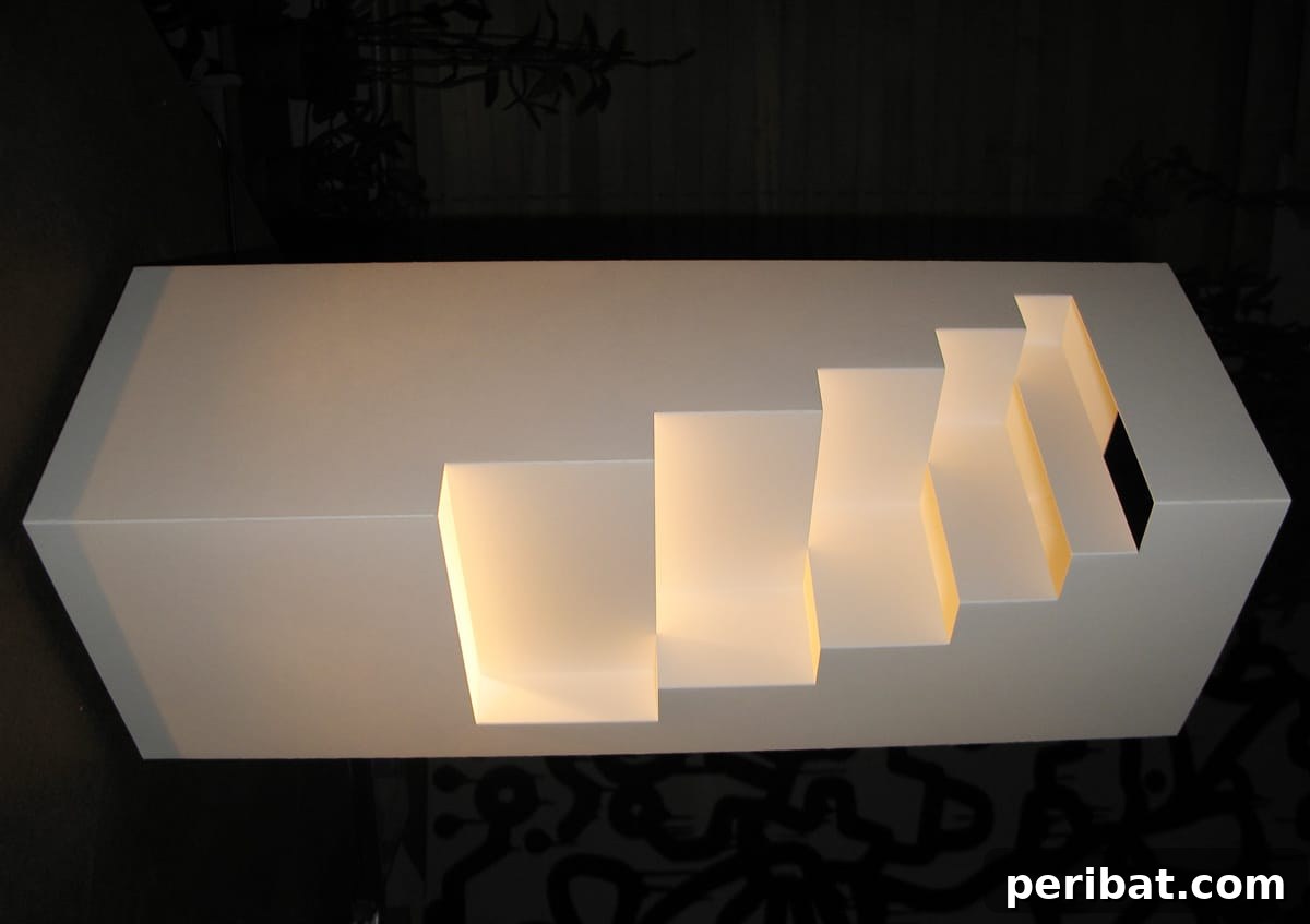 lamp features geometric cut paper