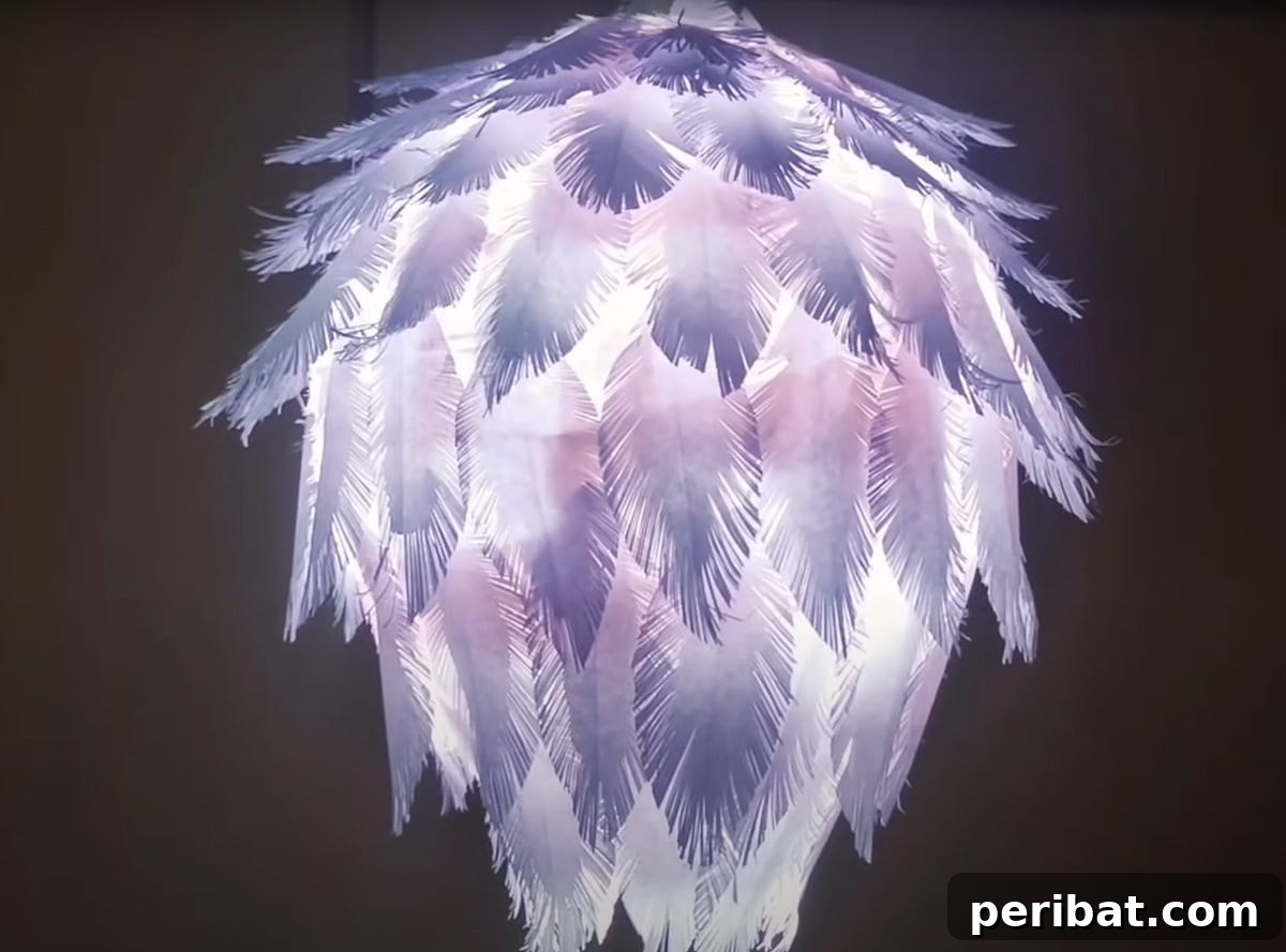 paper feather lamp