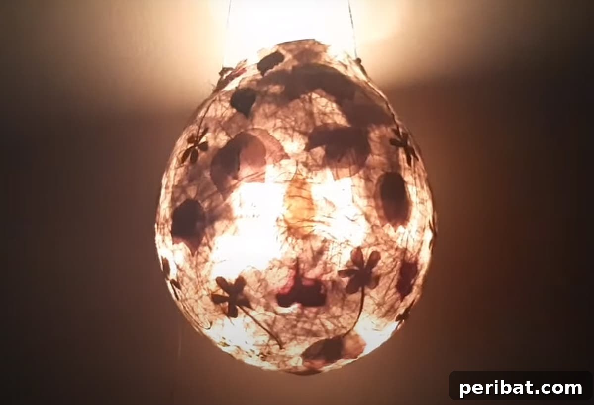 lamp with tissue paper