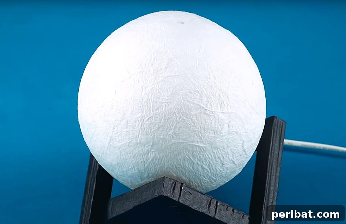 moon lamp on shelf