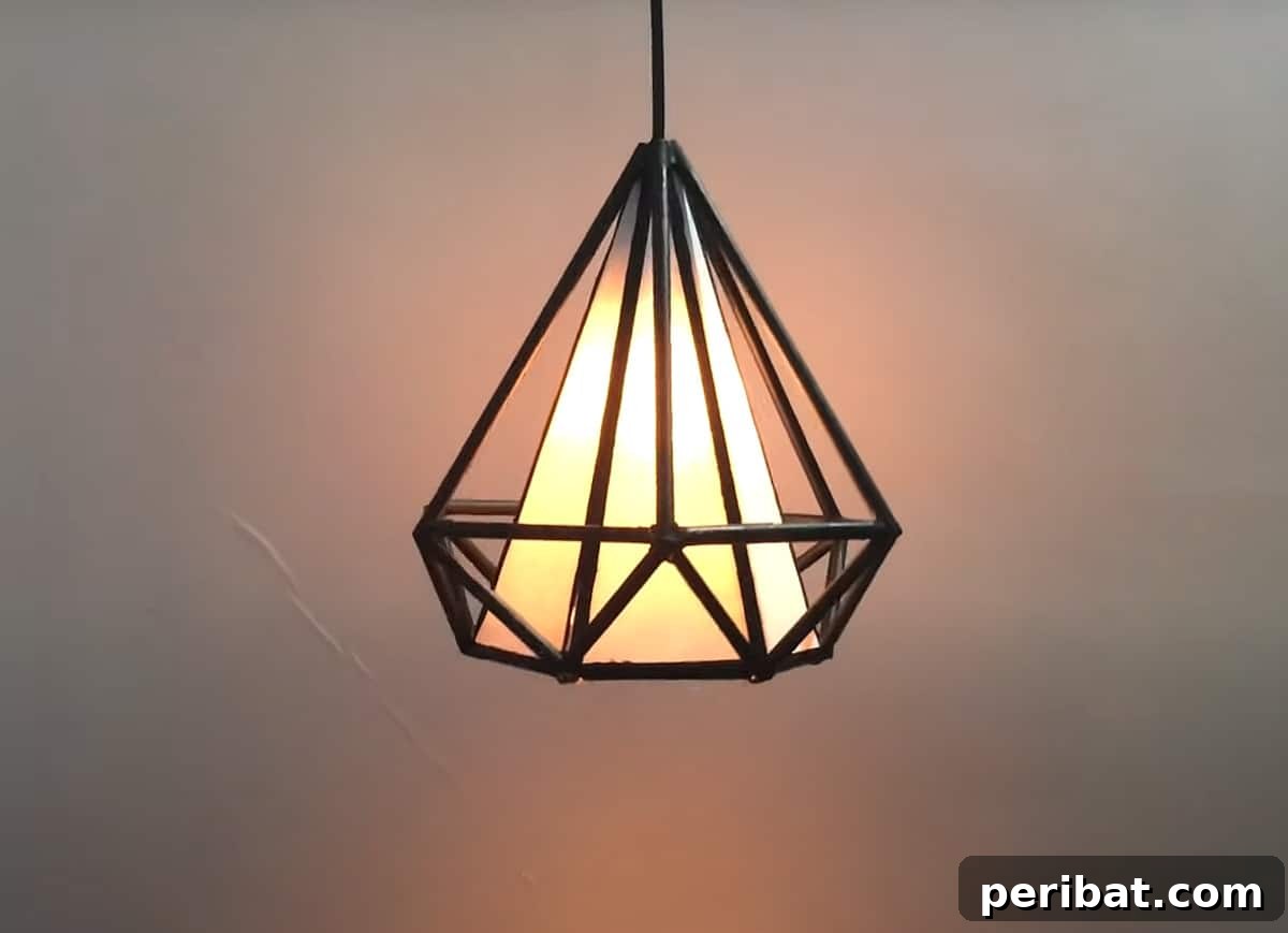 stunning paper-hanging lamp