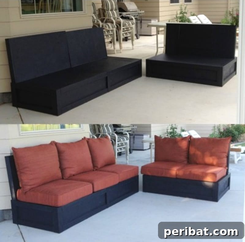 patio sofa and loveseat red and black