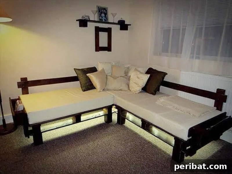 pallet sectional sofa with lights