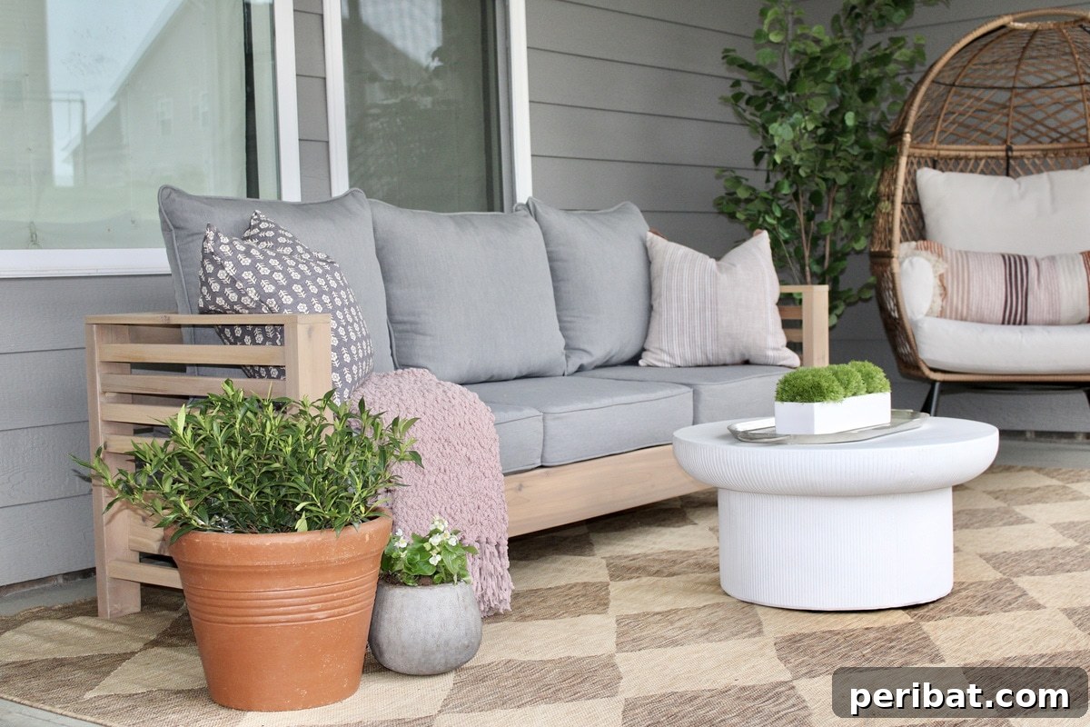 high-end look outdoor sofa