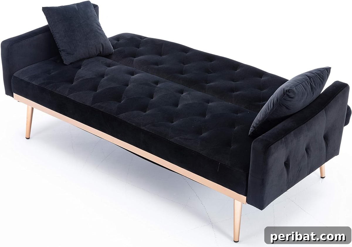 oncin velvet sofa black