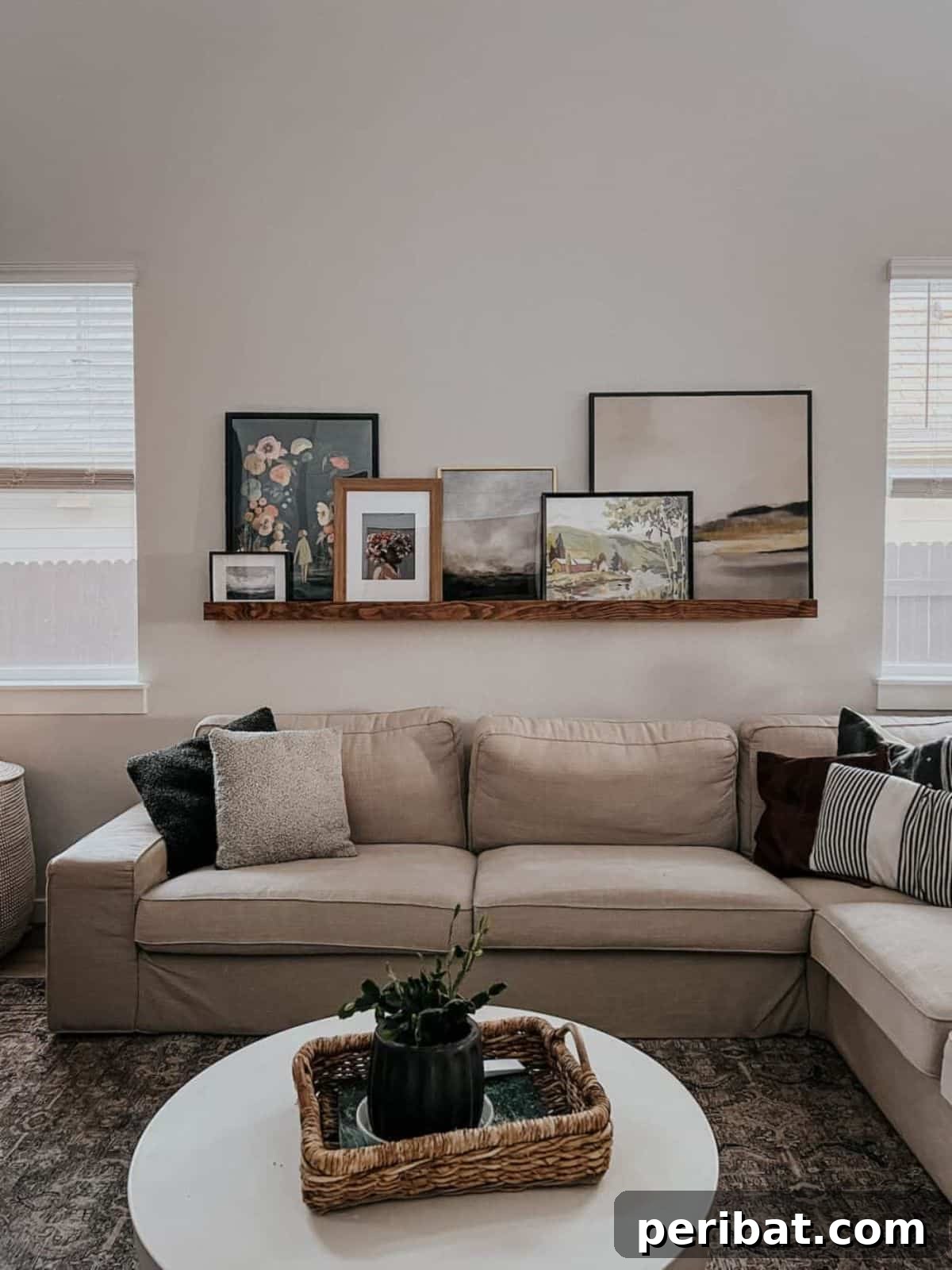 Easy-to-build Picture Ledge for sofa back decor