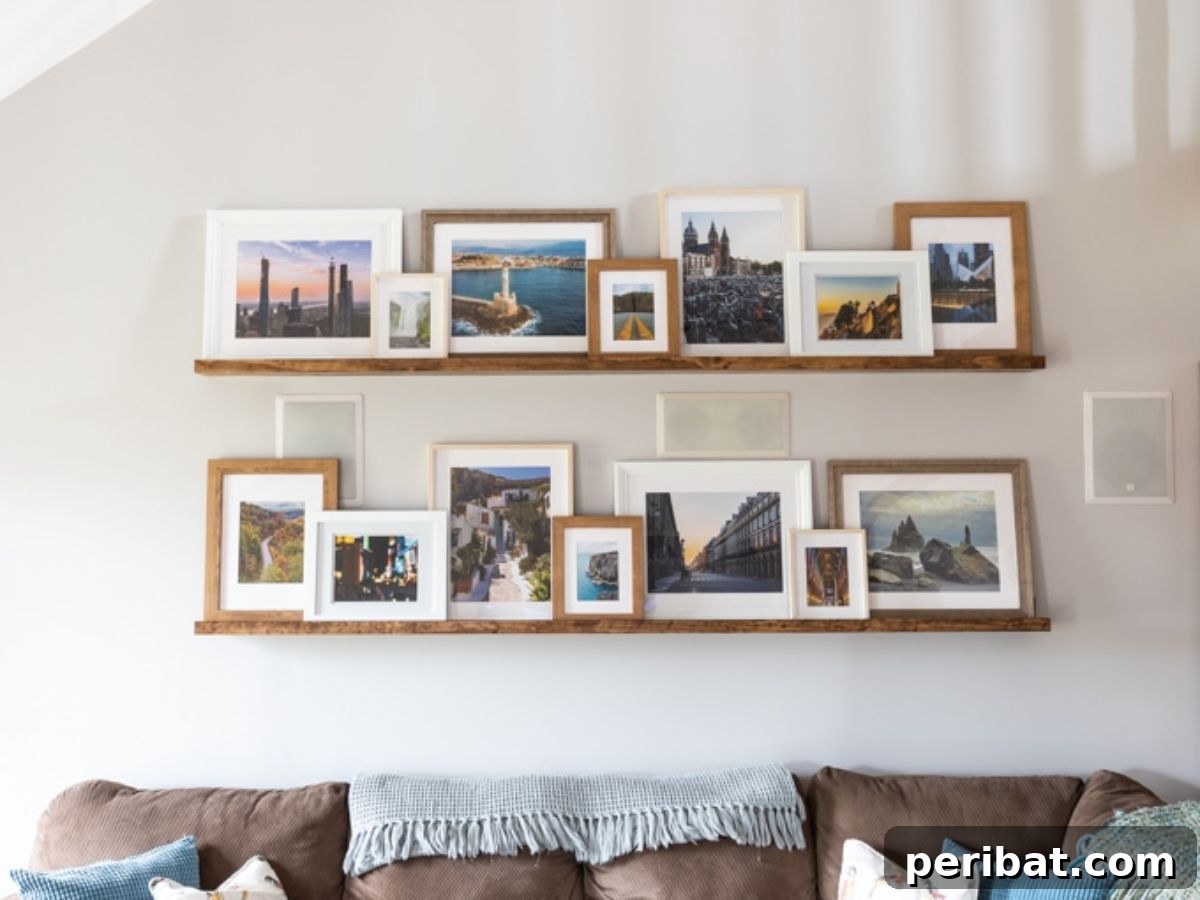 Versatile DIY Picture Ledges for varied frame sizes