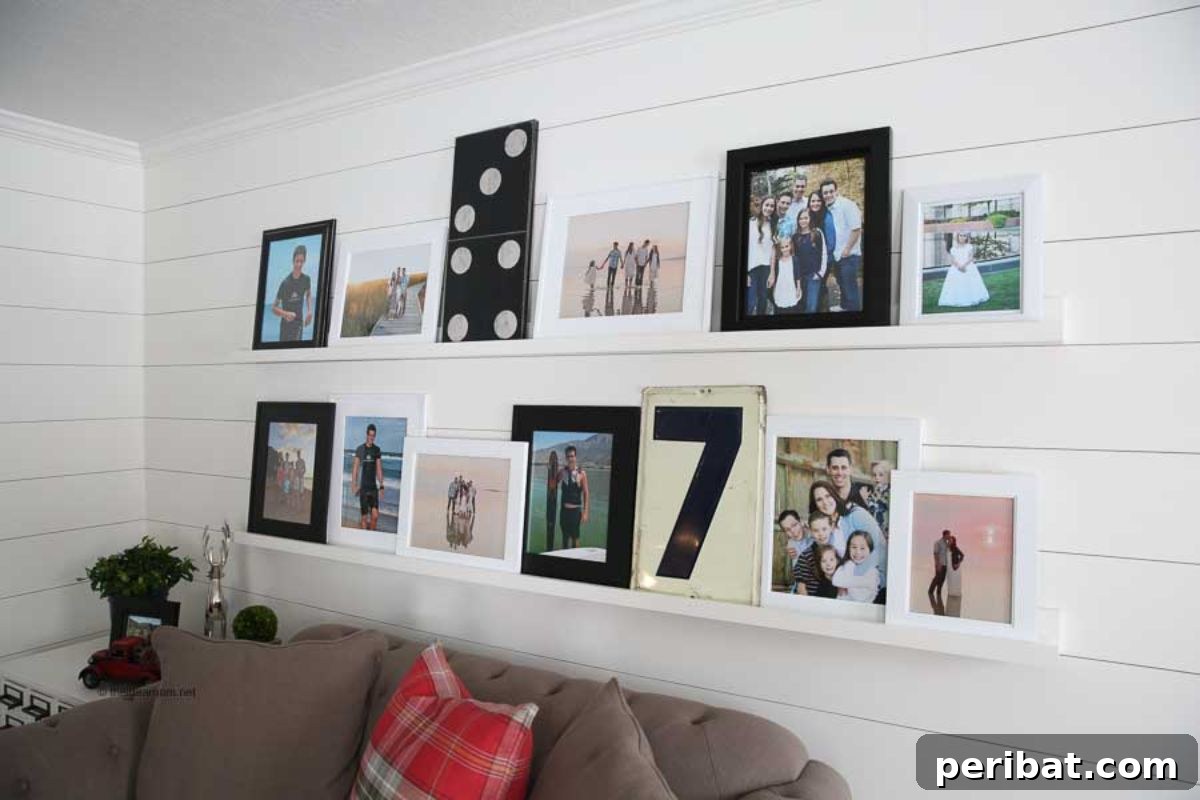 DIY Photo Ledge for awkward wall spaces