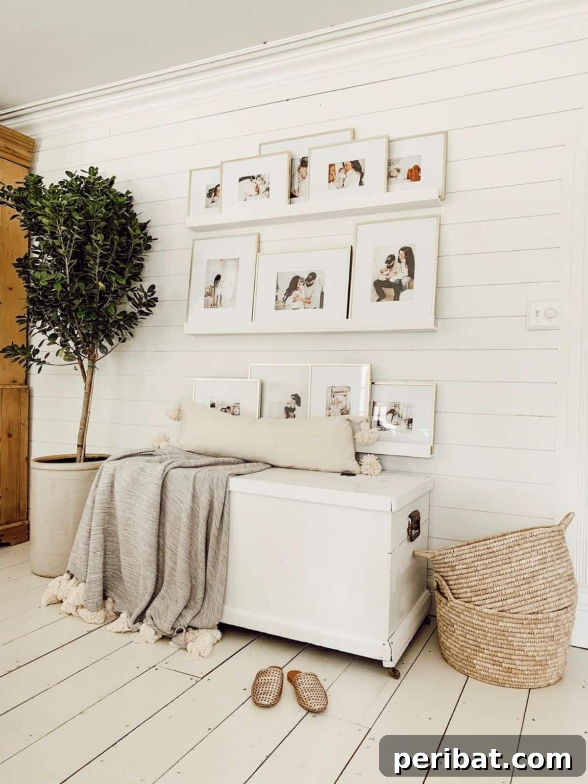 Budget-friendly DIY Picture Ledge Gallery Wall with simple materials