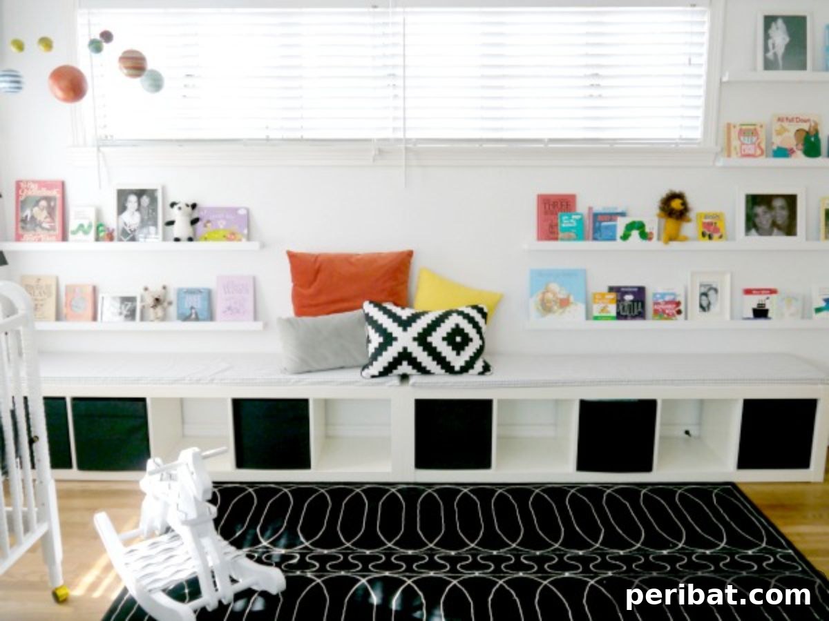 Sturdy and practical DIY Picture Ledge Shelves for nurseries