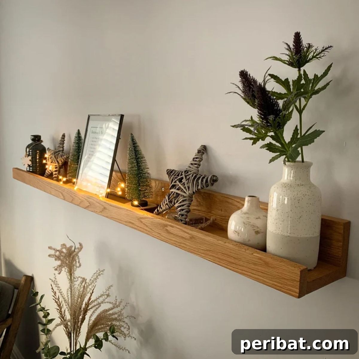 Sustainable Oak Picture Ledge Floating Shelves
