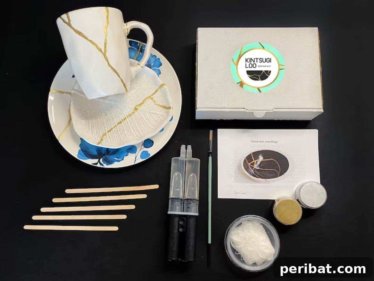21 DIY Kintsugi Kits: Discover the Art of Golden Mending 11 Fast-drying DIY Kintsugi Repair Starter Kit, ideal for beginners and quick gift projects, featuring quick-release epoxy glue.