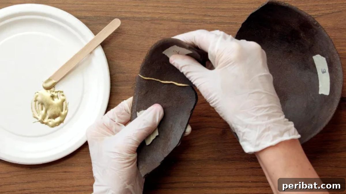21 DIY Kintsugi Kits: Discover the Art of Golden Mending 22 Kintsugi repair method tutorial, providing detailed guidance on how to glue a broken bowl for DIY crafting.