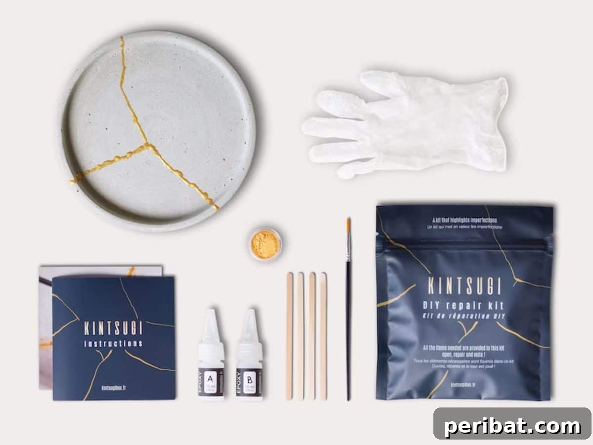 21 DIY Kintsugi Kits: Discover the Art of Golden Mending 4 Luxury DIY Kintsugi Repair Kit featuring premium packaging and high-quality epoxy glue for elegant ceramic mending.