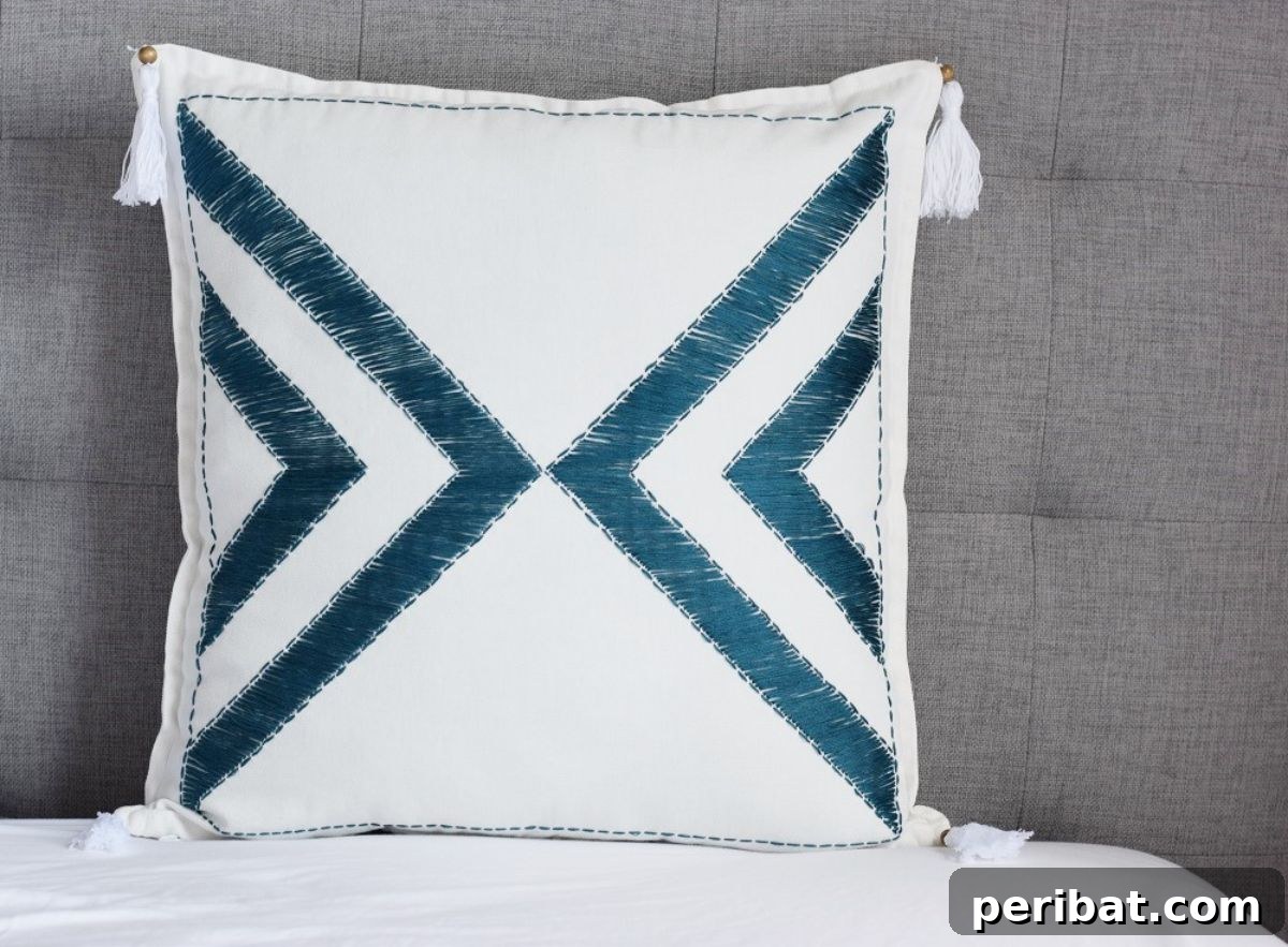 Stitch Your Style: Inspiring DIY Pillowcase Crafts 13 DIY Embroidered Tassel Pillowcase