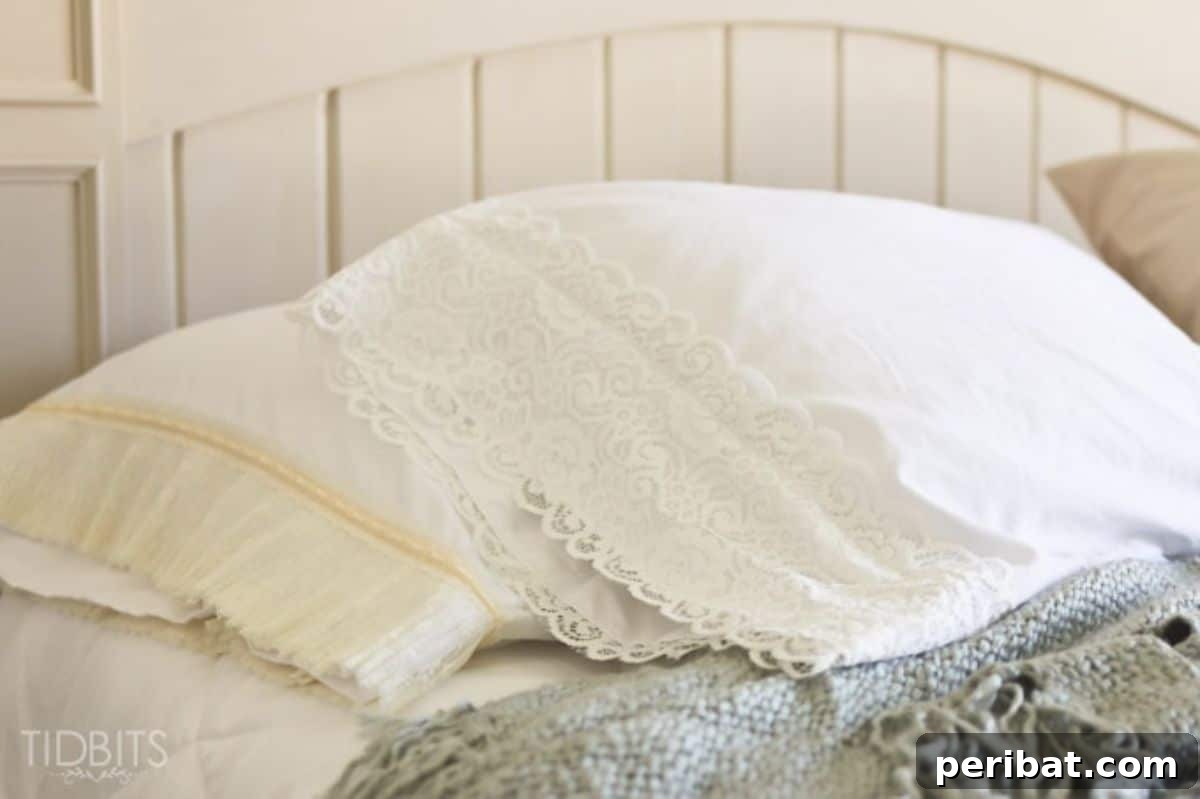 Stitch Your Style: Inspiring DIY Pillowcase Crafts 19 DIY Lace Pillowcase