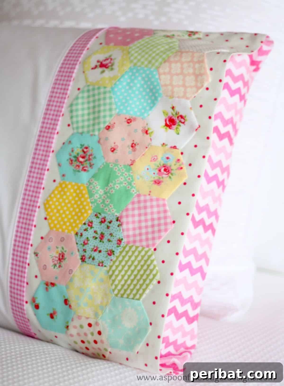 Stitch Your Style: Inspiring DIY Pillowcase Crafts 22 Hexie Pillowcase DIY