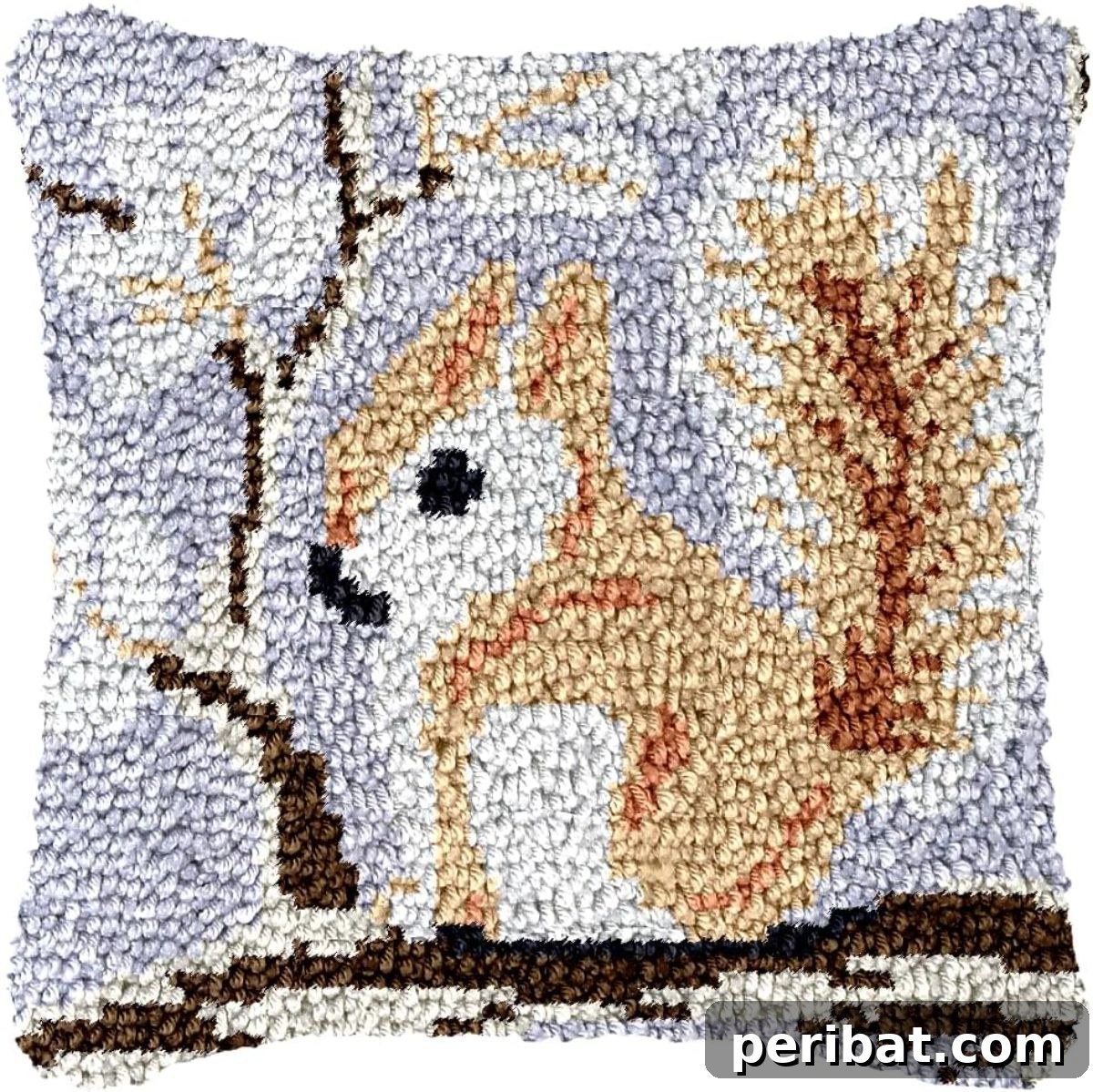 Stitch Your Style: Inspiring DIY Pillowcase Crafts 46 Animal Squirrel DIY Latch Hook Pillow Kit for Adults Throw Pillow Cover