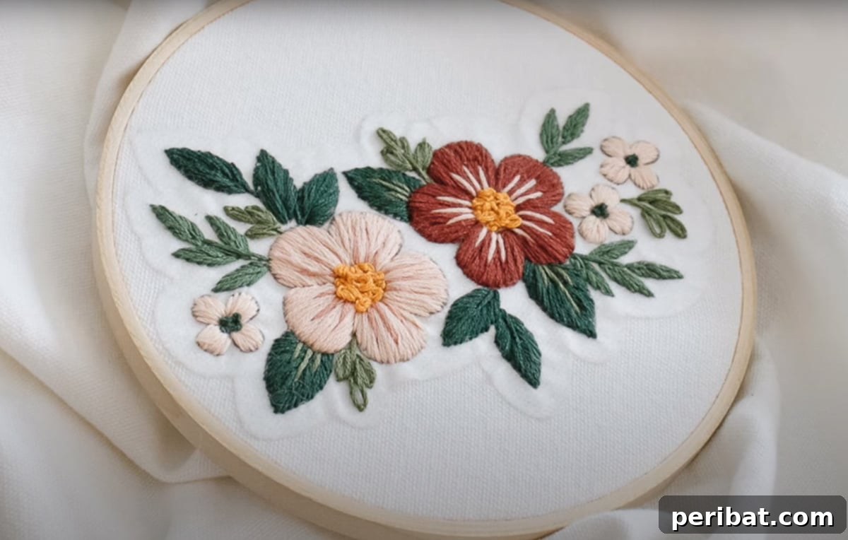 Creative DIY Floral Embroidery Ideas and Projects 11 Beautiful DIY embroidered flower pillow cover, adding vintage elegance to home decor