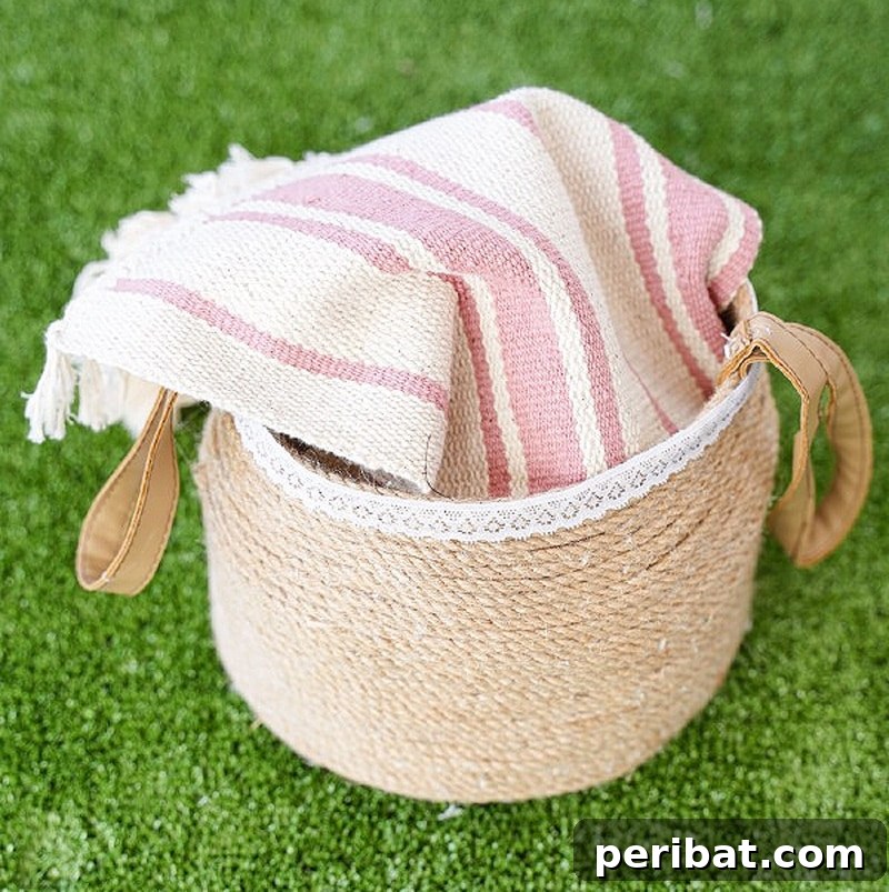 20 Creative DIY Basketry Projects & Kits 4 rope basket serves on grass