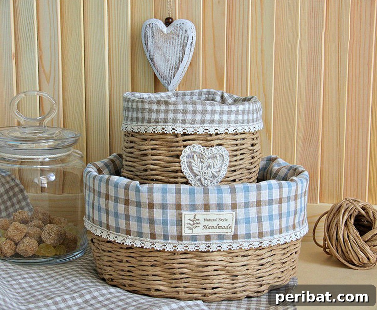 20 Creative DIY Basketry Projects & Kits 10 charming paper twine basket next to vase