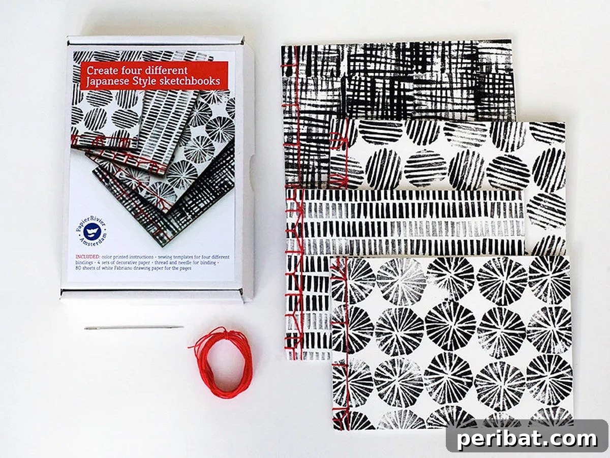 Bind Your Own Books 21 Creative DIY Projects 17 four Japanese style booklets bookbinding kit