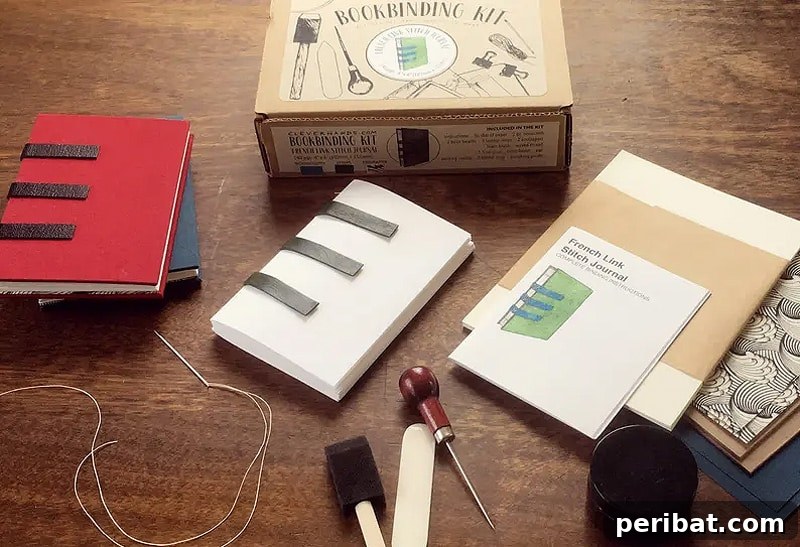 Bind Your Own Books 21 Creative DIY Projects 18 french link stitch bookbinding kit