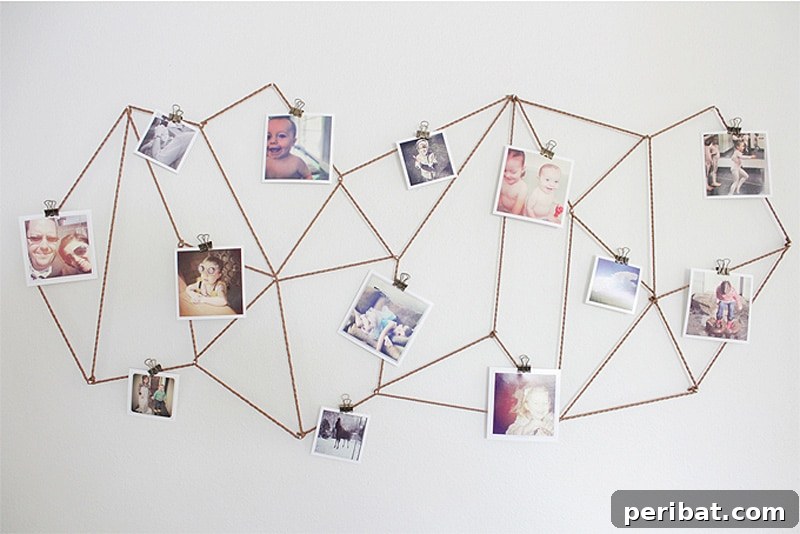 43 Creative DIY Photo Display Solutions 20 geometric photo display