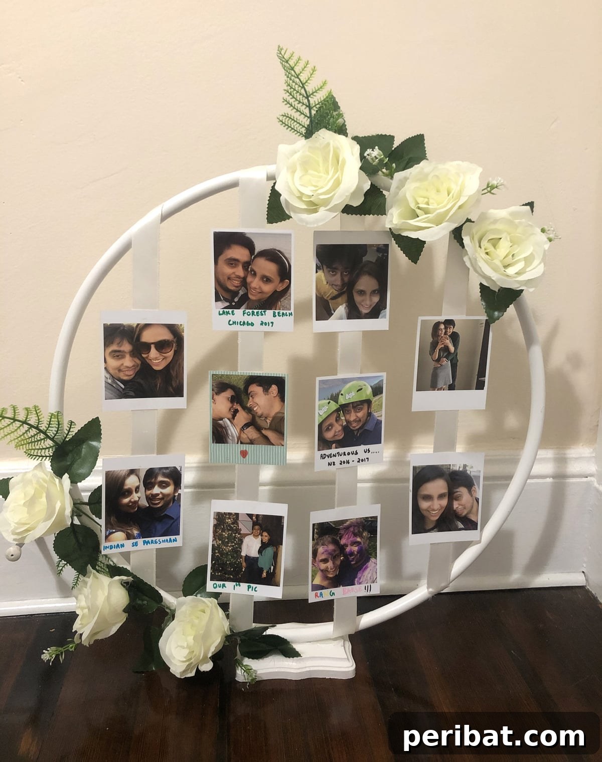 43 Creative DIY Photo Display Solutions 8 round photo frame with six flowers