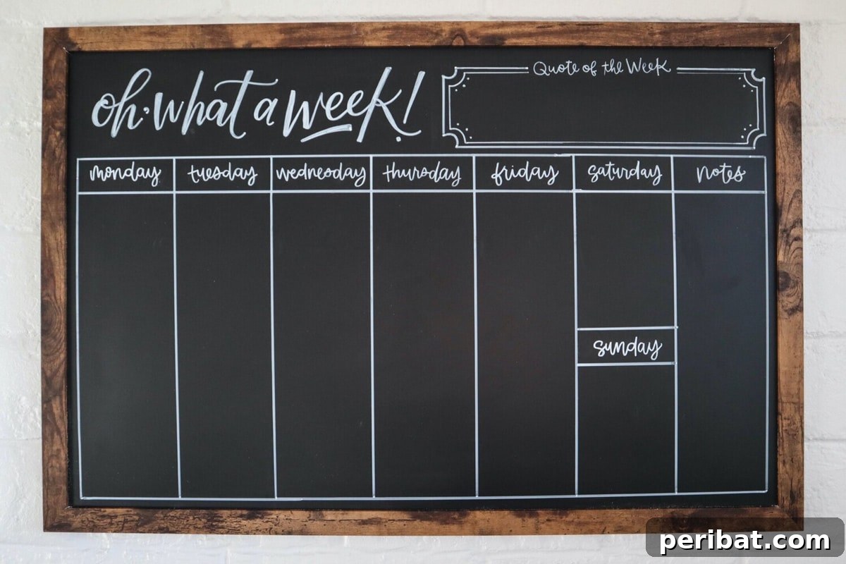 Custom family command center chalkboard