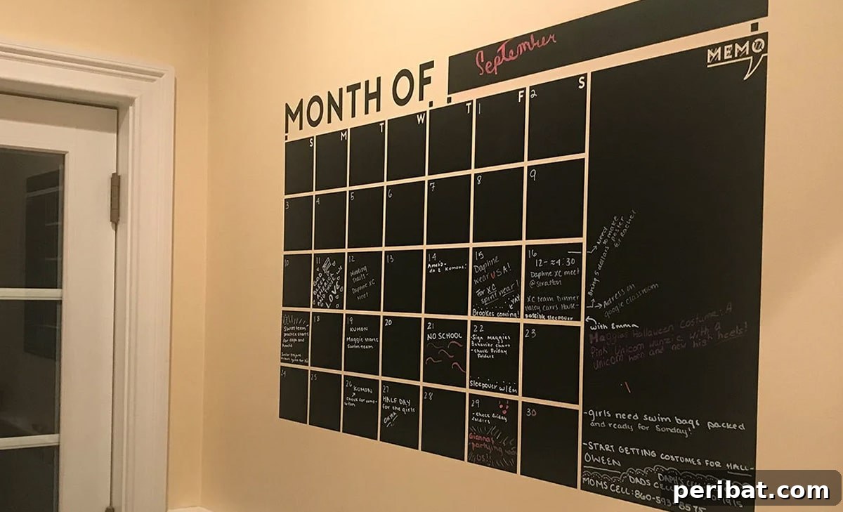 Huge and modern monthly wall calendar decal
