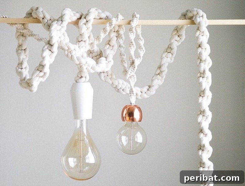 macrame rope light