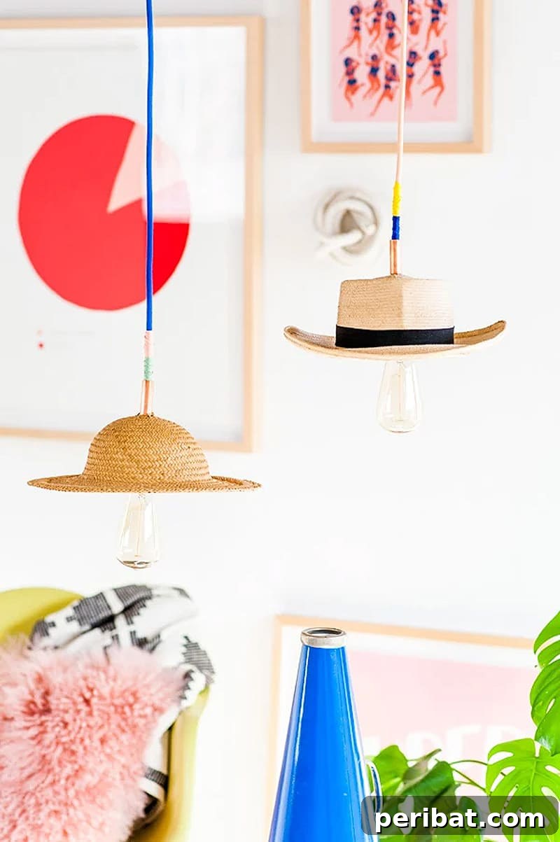 pendant light with hat