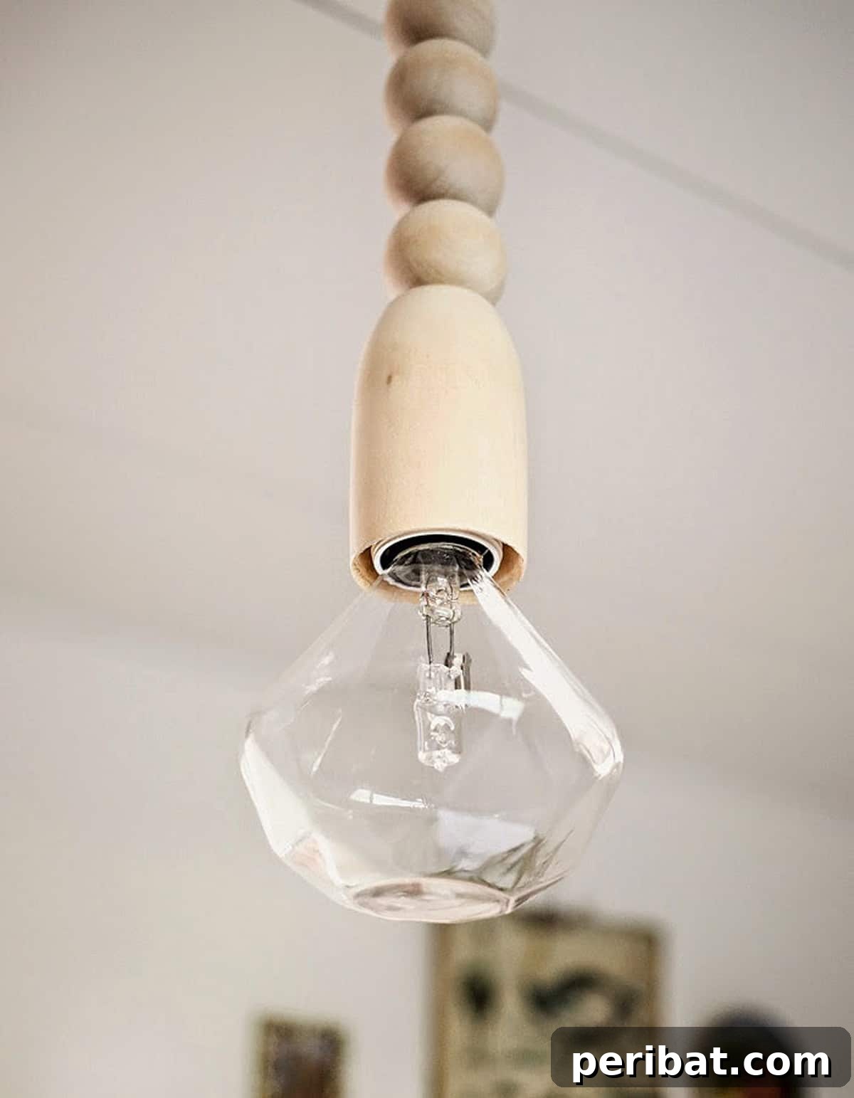 lighting with wood and diamond touch