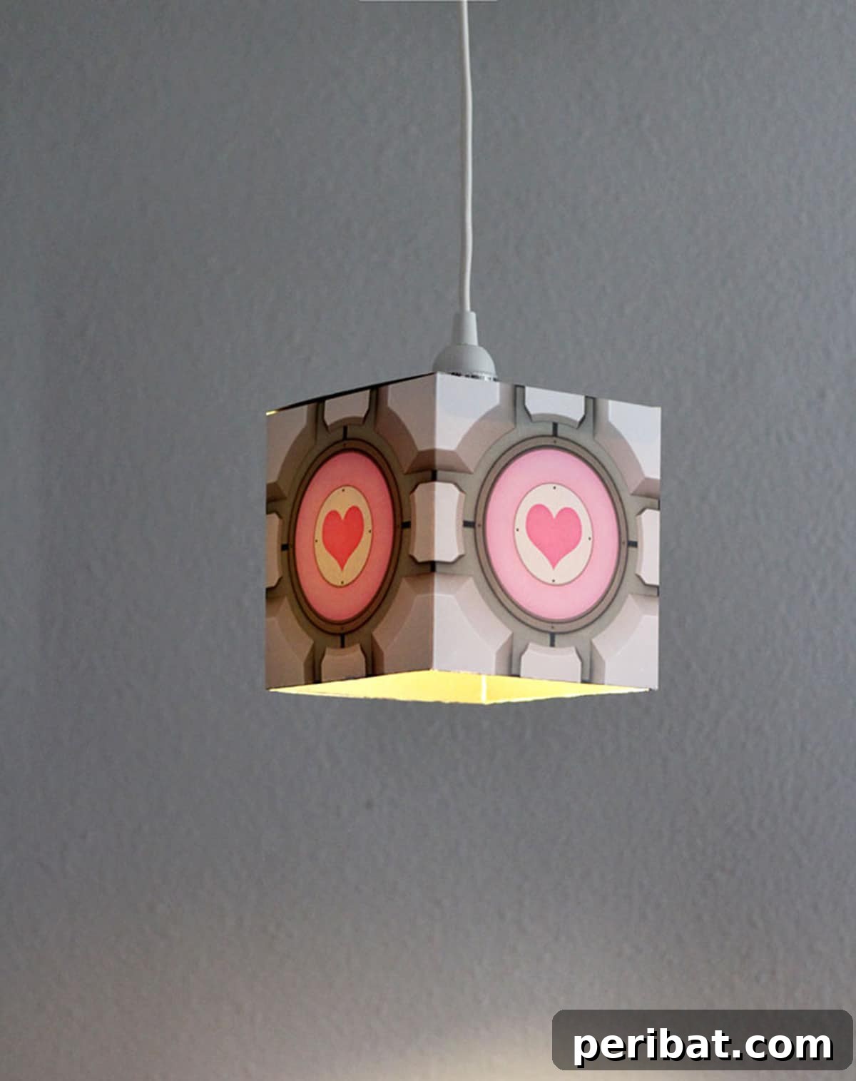 portal companion cube pendant lamp