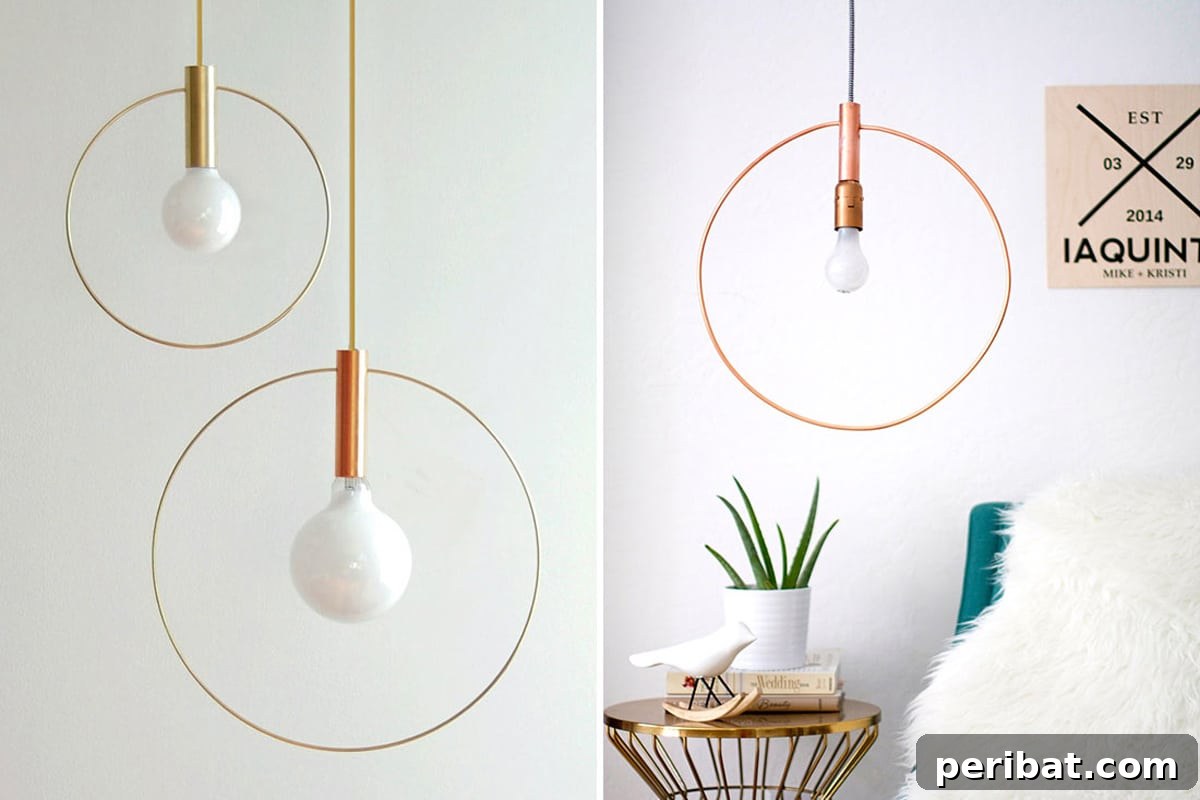 lamp with circular ring outside