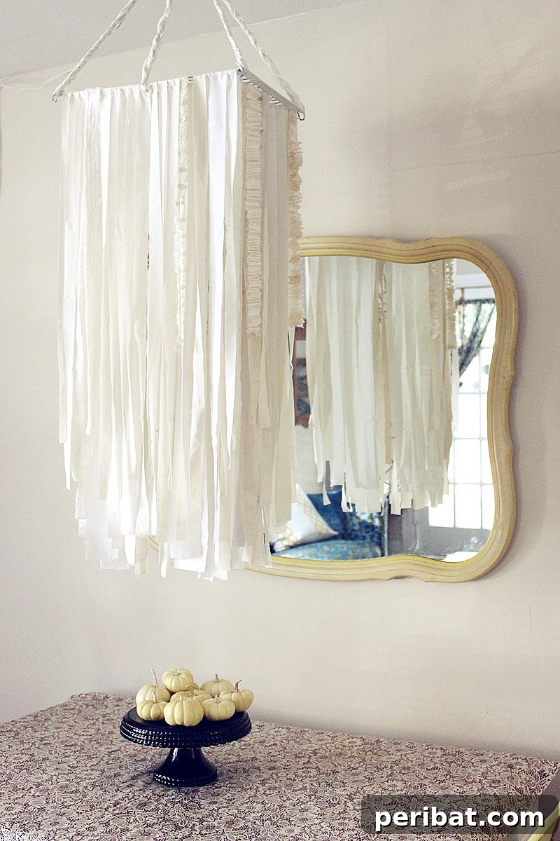 oversized fabric garland chandelier