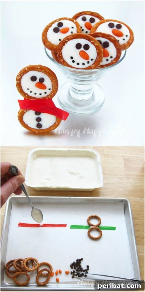 Snowman Pretzels