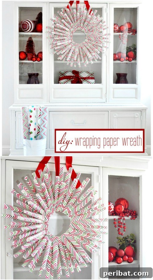 Wrapping Paper Wreath