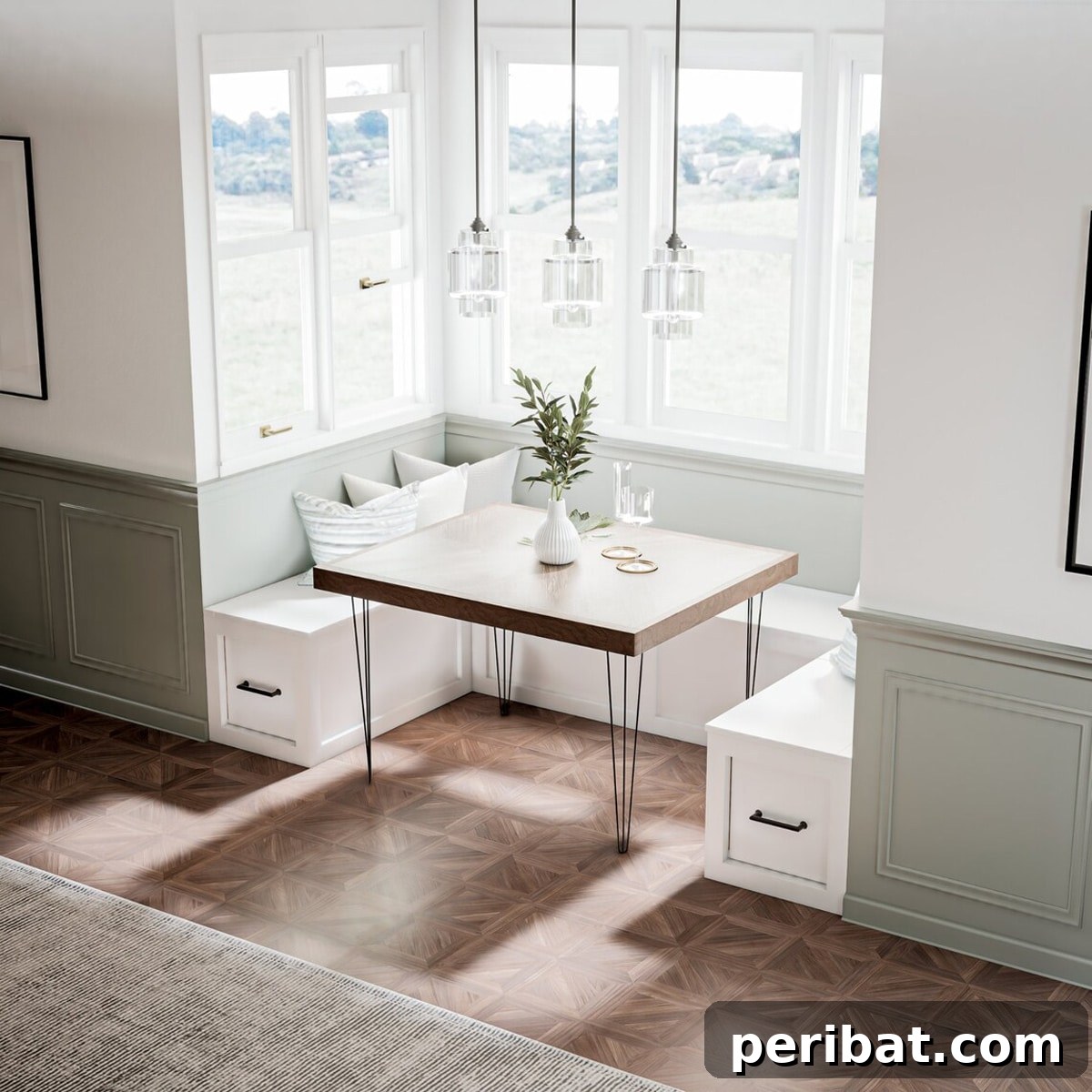 Craft Your Perfect Breakfast Corner 7 u-shaped breakfast nook with storage and lifting tops