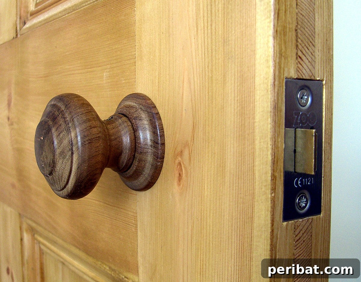 Elegant traditional door knobs with a vintage metallic finish.