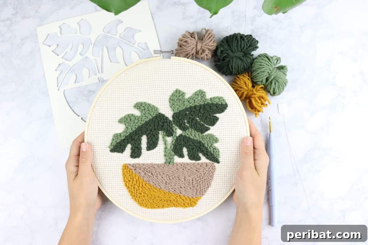 Collection of printable punch needle embroidery patterns to jumpstart your crafting projects.