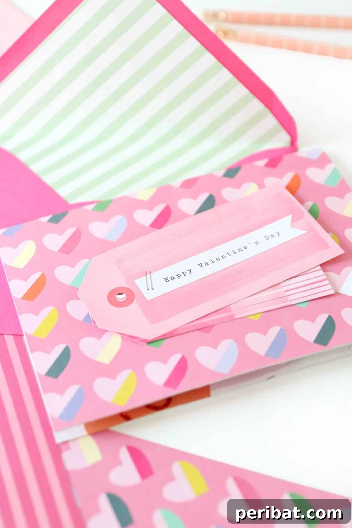 Romantic and Easy DIY Pop-up Valentine’s Day Card with hearts and a personalized message