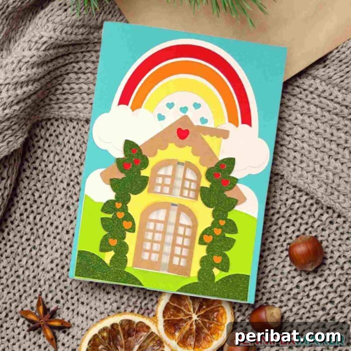 Charming Homey DIY Greeting Cards, featuring house illustrations and warm messages, ideal for family and loved ones