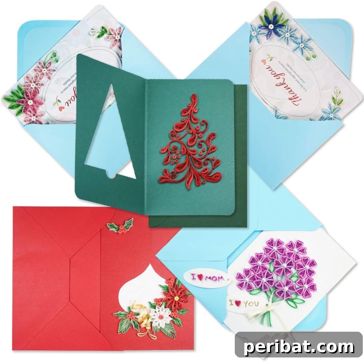 Intricate Juya Quilling Greeting Cards kit, offering complete instructions for crafting detailed quilled designs