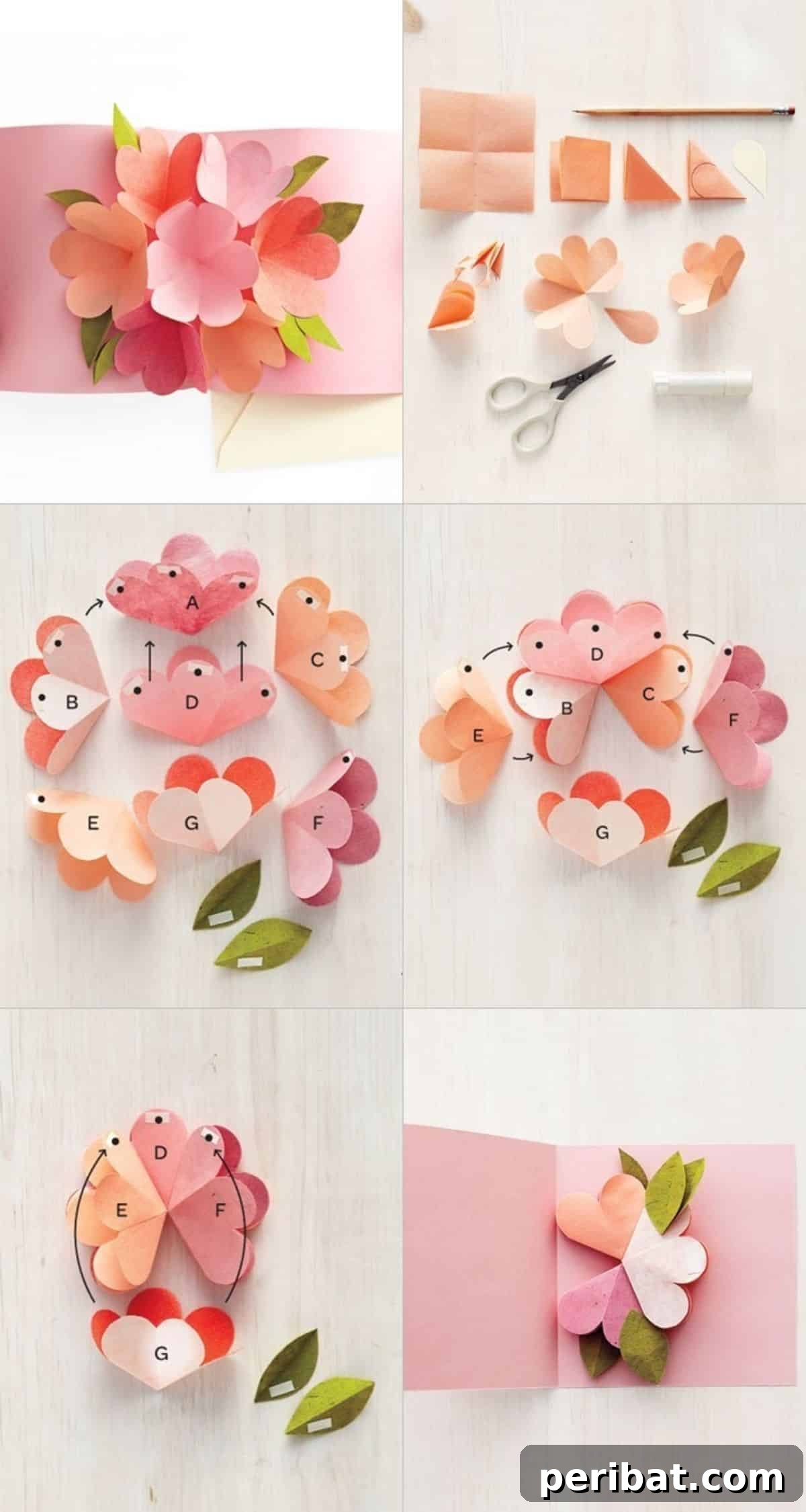 Vibrant DIY 3D Flower Greeting Card, featuring pop-up flowers inside