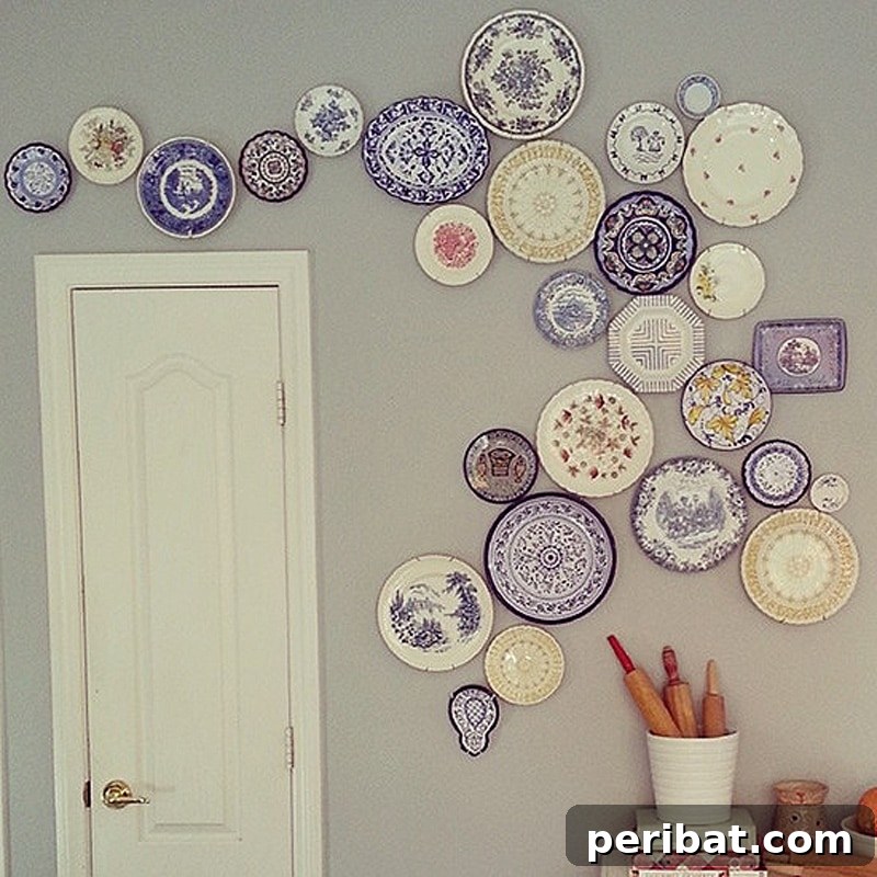 decorate wall with plates