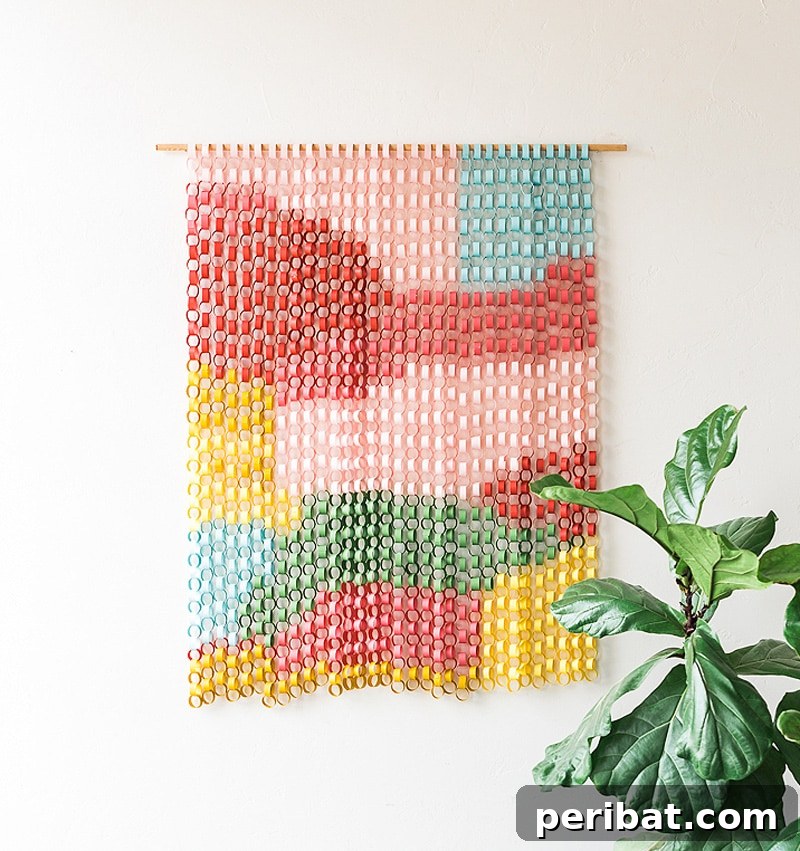 paper chain wall hanging and bonsai